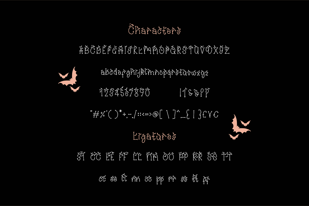 Batty Belfry Halloween Bats Font, a Serif Font by Dancing with Ink (Photo 24 of 24)