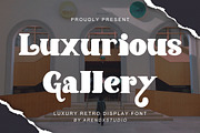 Luxurious Gallery - Retro Display, a Script Font by Arendxstudio (Thumbnail 1 of 9)