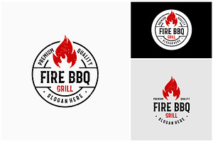 Fire BBQ Grill Rustic Vintage Logo, a Branding & Logo Template by ika trisiana