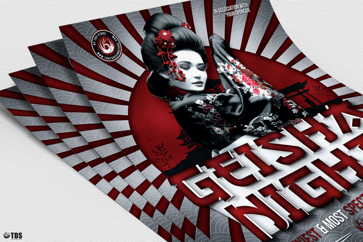 Geisha Night Flyer Template V6, a Flyer Template by ThatsDesignArt (Photo 5 of 7)