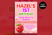 Berry 1st Birthday Invitation, an Invitation Template by M9 Design (Thumbnail 1 of 4)