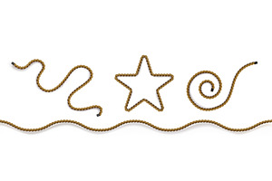 Rope string tie, brown wavy lines, an Object Illustration by art PVP - market
