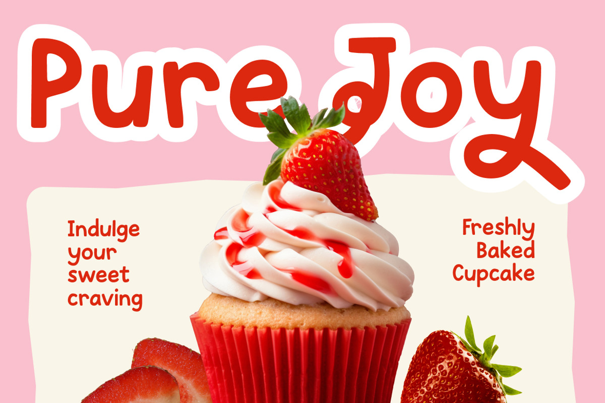 Vanilla Cupcake Food Creative Font, a Sans Serif Font by Rasio Studio (Photo 6 of 8)