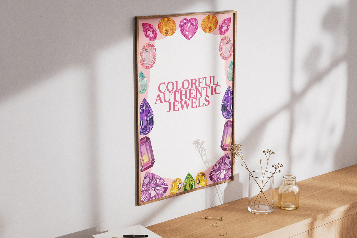 Color Crown Jewels – Watercolor Gems, an Object Illustration by CreativeValuation (Photo 8 of 12)