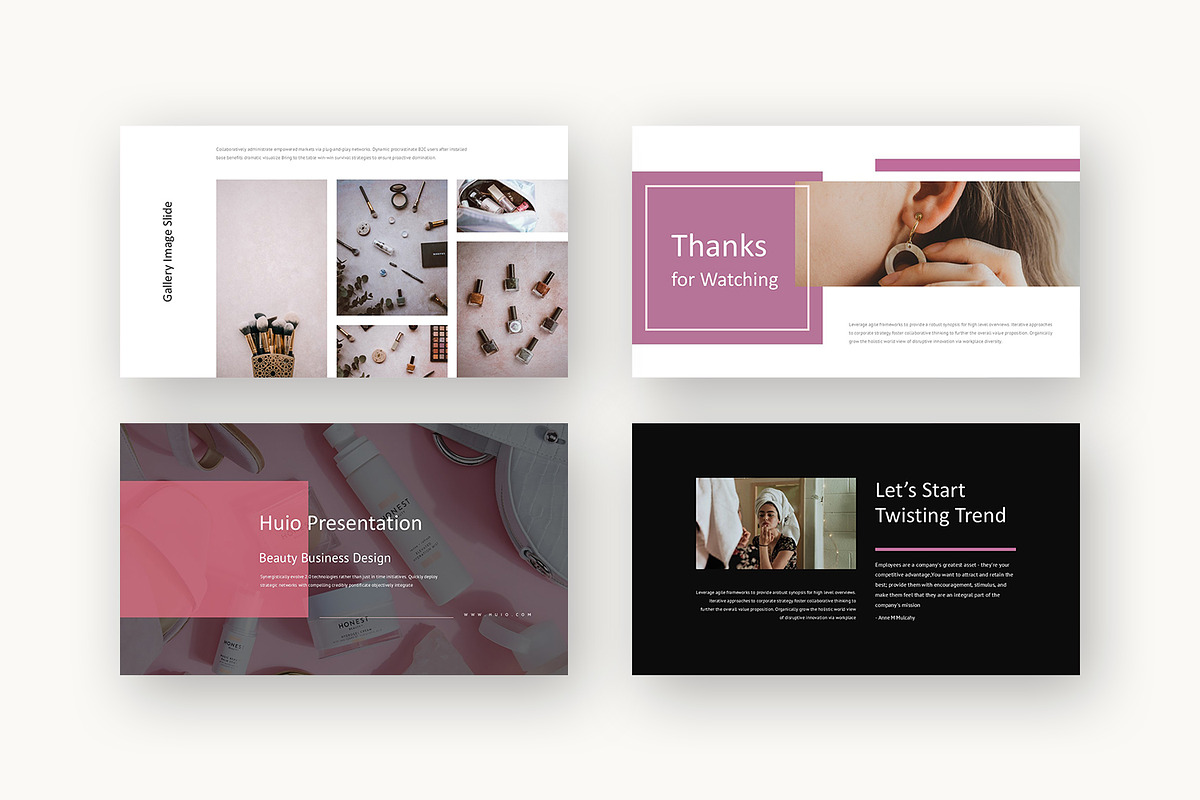 Huio : Beauty Brand Powerpoint, a Presentation Template by Punkl Camp (Photo 9 of 16)
