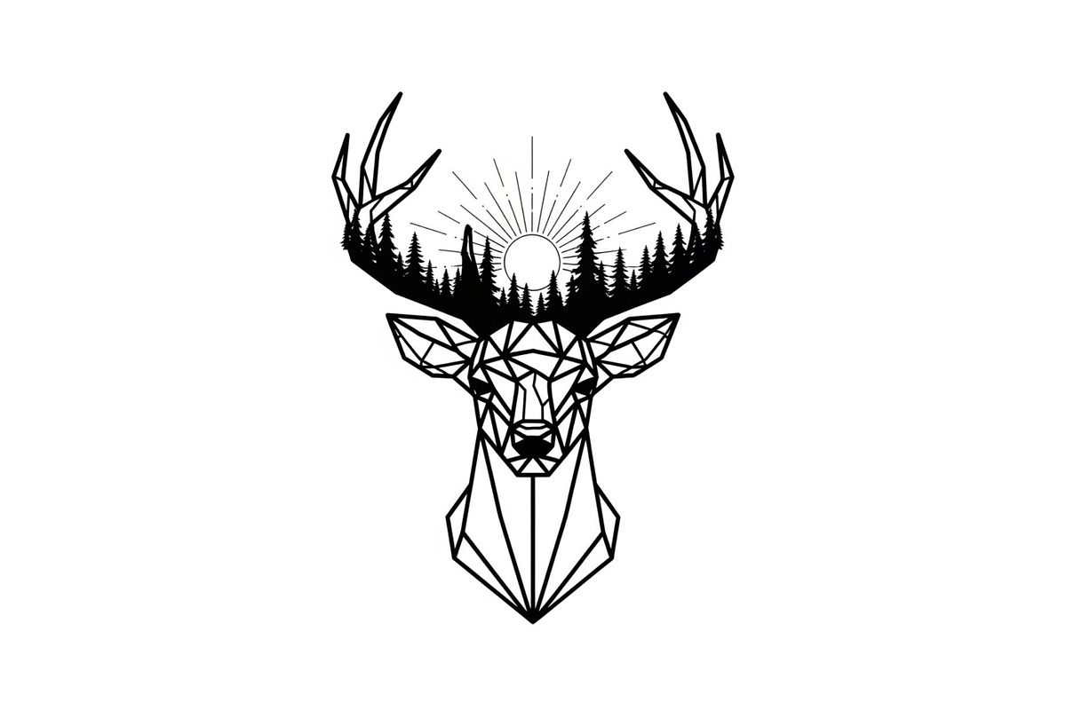 Artistic Geometric Deer Head Bundle, an Illustration by yasushie (Photo 18 of 31)