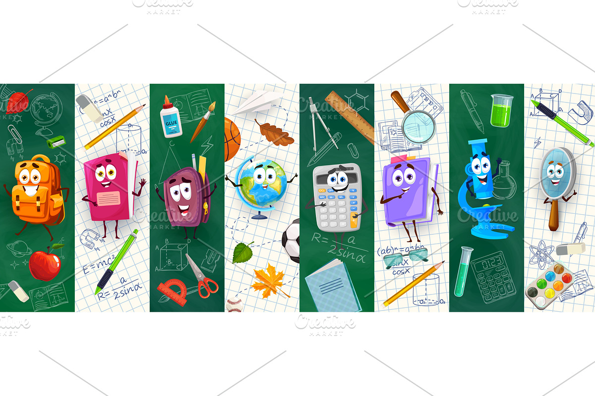 School education stationery, an Education Illustration by Vector Tradition
