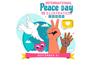 10 International Peace Day, a Person Illustration by denayunebgt