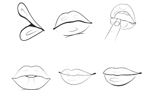 Lips Mouths Set 2 Procreate Brush