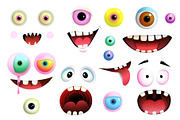 Monsters Eyes and Mouth for Kids Set, an Animal Illustration by Popmarleo Shop (Thumbnail 3 of 4)