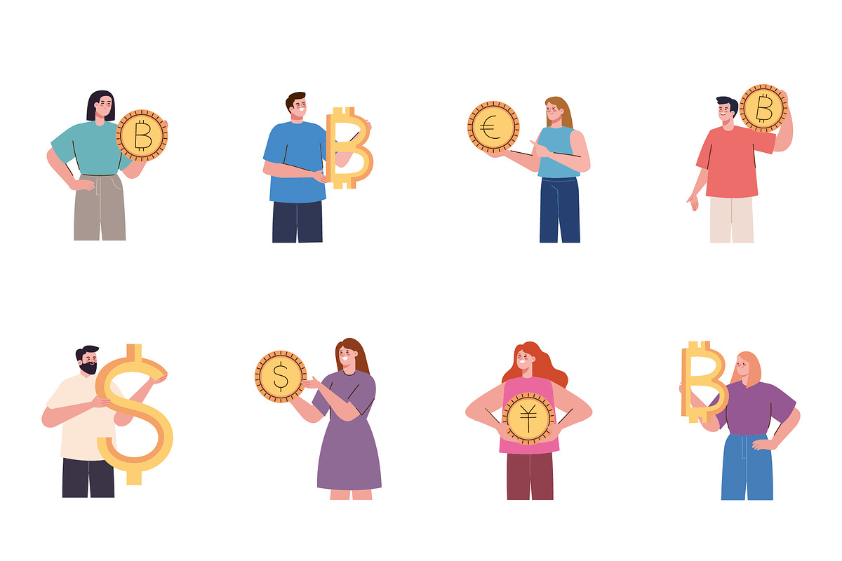 People And CryptoCurrency Set