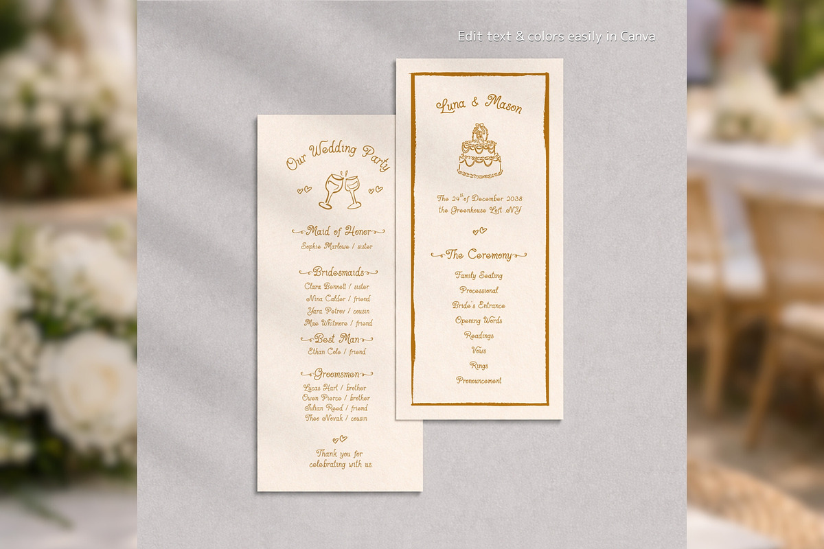 Wedding Program Canva bd002, a Card Template by TyphoonStudio (Photo 4 of 9)