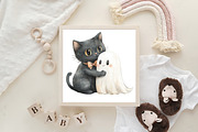 Halloween Black Cat Coquette Bow PNG, an Illustration by CraftArtStudio (Thumbnail 6 of 6)