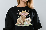 Highland Cow Floral Patchwork PNG, a Graphic by Vector Portal (Thumbnail 8 of 8)