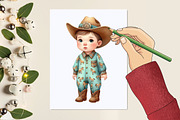 Baby Boy Cowboy Clipart, a Graphic by designcity5 (Thumbnail 5 of 5)