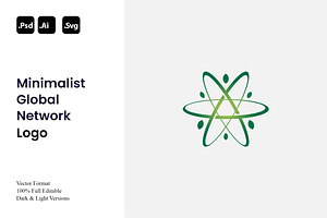 Minimalist Global Network Logo, a Branding & Logo Template by Luxury Logos