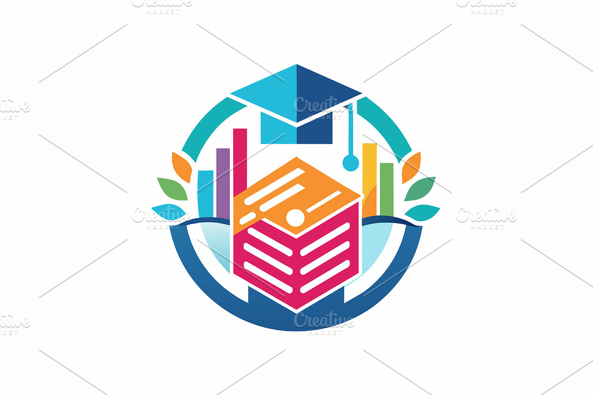 Logo for a school featuring a gradua, a Graphic by Iftikhar Alam