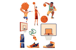 Basketball elements set. Game, an Object Illustration by Things for designers