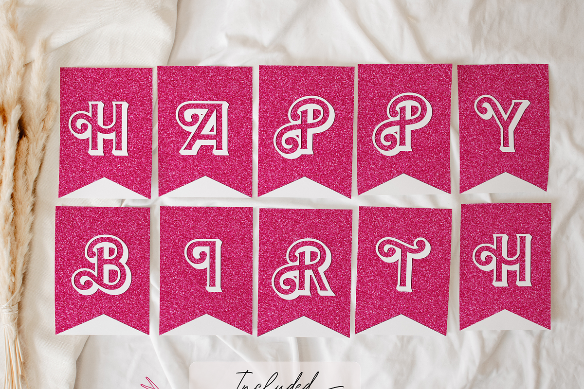 Pink Doll Birthday Wall Garland, an Invitation Template by Digital_Mind (Photo 2 of 4)