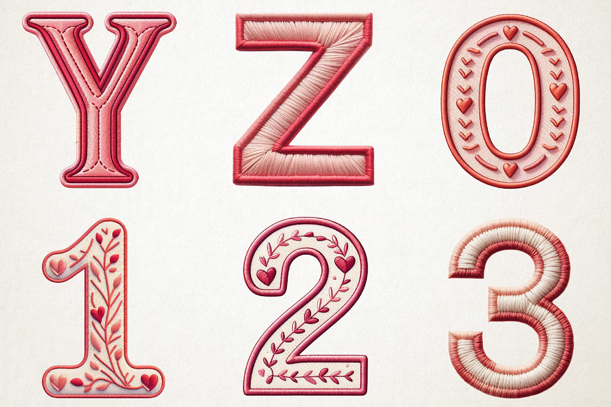 Valentine Embroidery Alphabet png, an Illustration by RobertsArt (Photo 6 of 7)