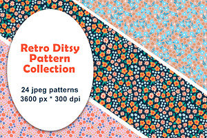 Retro Ditsy Seamless Patterns