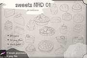 25 Sweets NHD 01 Procreate brushes, a Brush Add-On by Nan'Heidi (Thumbnail 1 of 5)