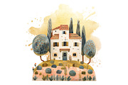 Life In Italy Clipart Set, a Decorative Illustration by The Dutch Lady Designs (Thumbnail 2 of 7)