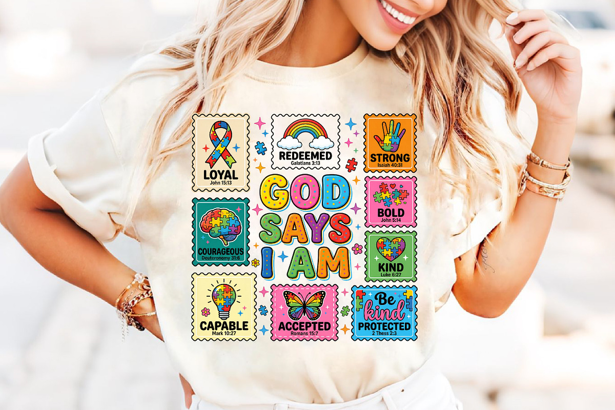 God Says I Am PNG, Autism Awareness, an Illustration by CreationArt (Photo 7 of 9)