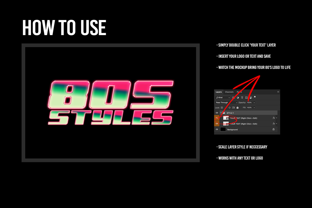 Retro 80s Text Styles byDBDS, a Brushes & More by dbdslondon (Photo 3 of 8)