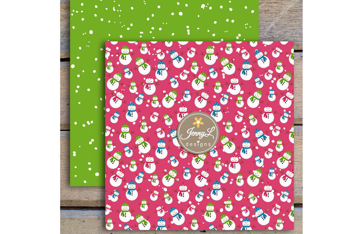 Snowman Digital Paper, a Pattern Graphic by JennyL Designs (Photo 3 of 5)