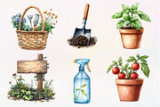Gardening Day Watercolor Clipart, an Illustration by Dream Creation (Thumbnail 4 of 6)
