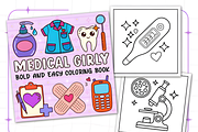 Bold Easy Medical Girly Coloring Pag, a Decorative Illustration by Ink Gallery (Thumbnail 2 of 4)
