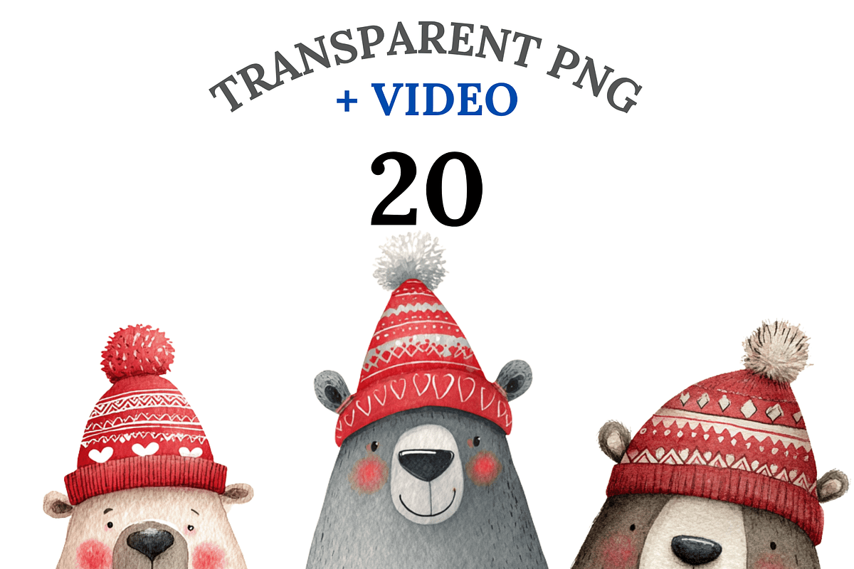 20 Valentine Bear Clipart, an Animal Illustration by Pati Charm Studio (Photo 1 of 8)