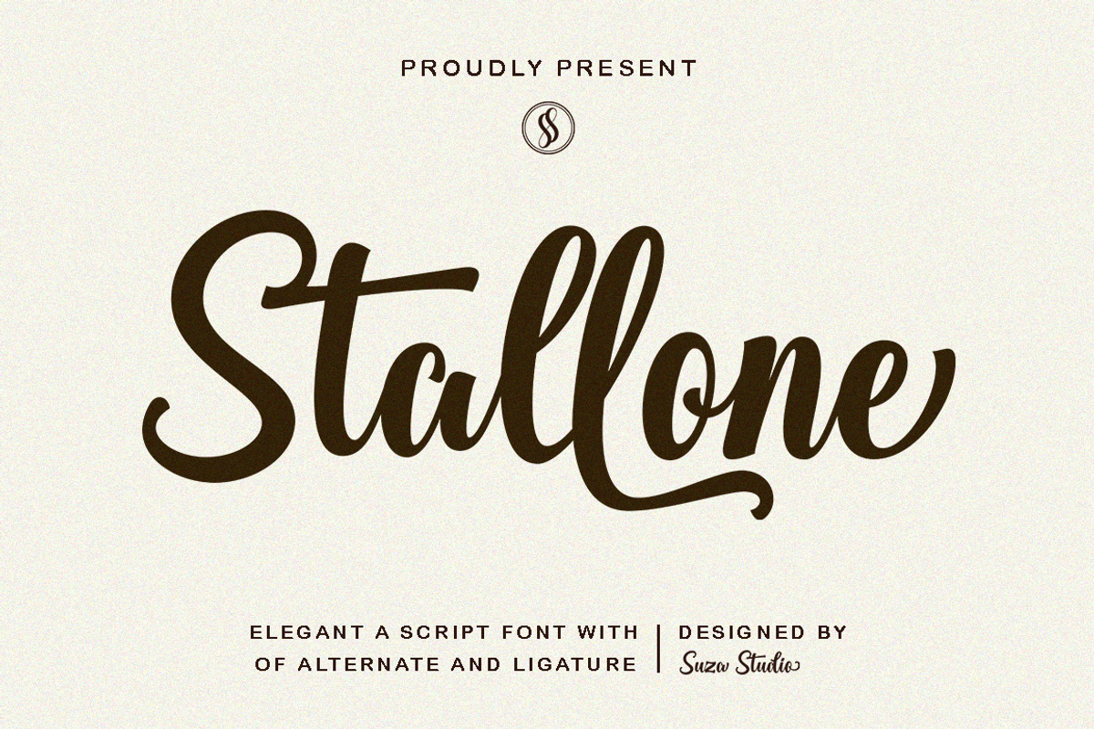 Stallone - Elegant A Script Font, a Script Font by Suza Studio (Photo 1 of 9)