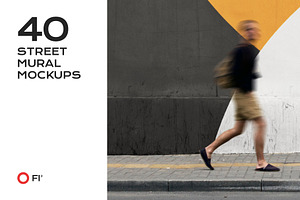 Street mural mockup bundle outdoor