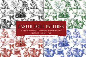 Easter Toile Seamless Pattern Set, a Pattern Graphic by AYAKA Studio Co.