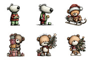 Christmas Teddy Bear Clipart, an Illustration by CreationArt (Thumbnail 4 of 6)
