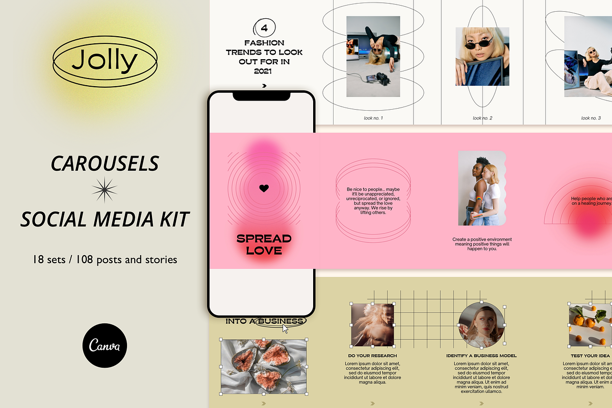Instagram Carousel Templates | CANVA, a Social Media Template by Bonumo (Photo 1 of 14)