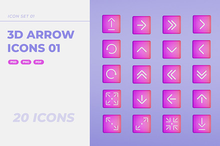 3D Arrows Gradient Icons Vol.1, a Solid Icon by Modaldesain