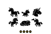Cute Unicorn Silhouette Pack, an Illustration by designvectx (Thumbnail 3 of 3)