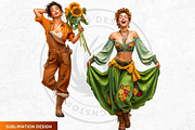 Sunflower Beauties Complete Cliparts, a Person Illustration by ThatsDesignArt (Thumbnail 9 of 16)