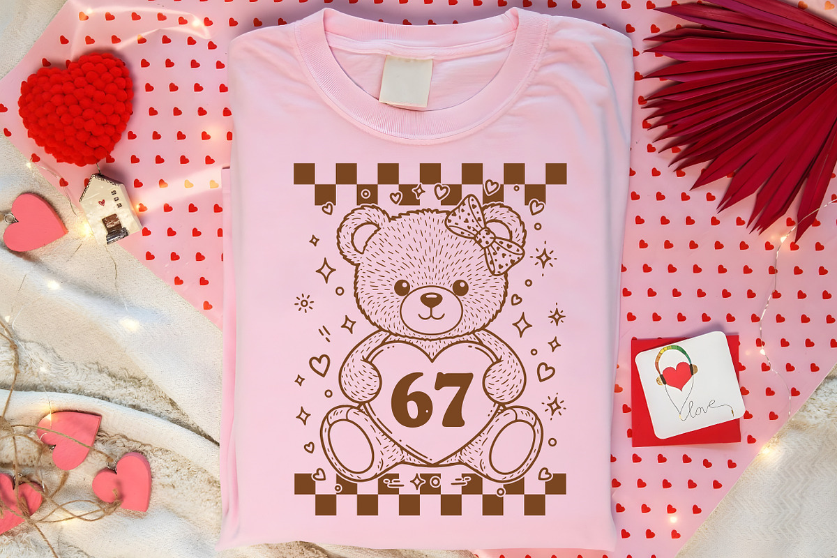 67 Valentines Teddy SVG, Valentine, an Illustration by Canvas Craft (Photo 6 of 7)