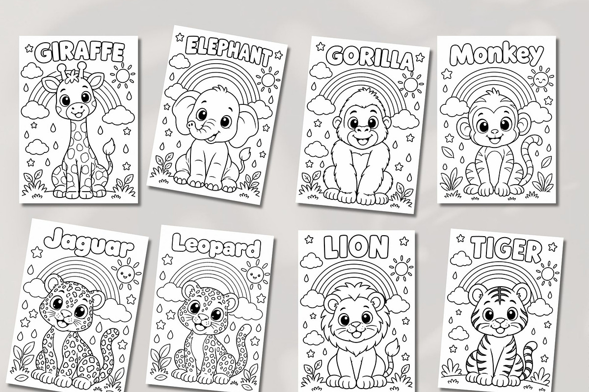 Animal Coloring Book Kids 30 Page, an Education Illustration by Mohammad Sarfaraz (Photo 10 of 15)