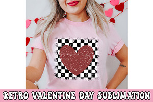 Retro Valentine Checkered Heart Svg