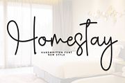 Homestay | Script Font, a Handwritten Font by Scratchones (Thumbnail 1 of 8)