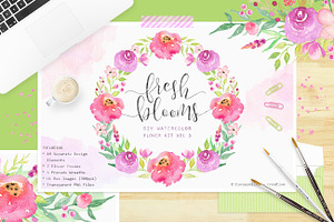 Fresh Blooms - Watercolor Flowers