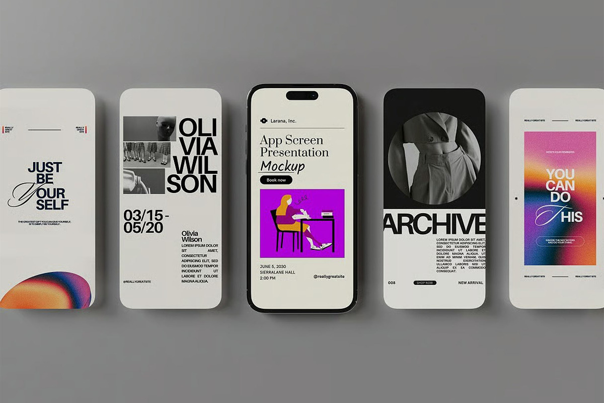 Phone Screen Presentation Mockup, a Device Mockup by zippypixelstudio (Photo 2 of 7)