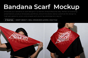 Bandana Scarf Branding Mockup, a Merchandise Mockup by Pitchlook.Studio