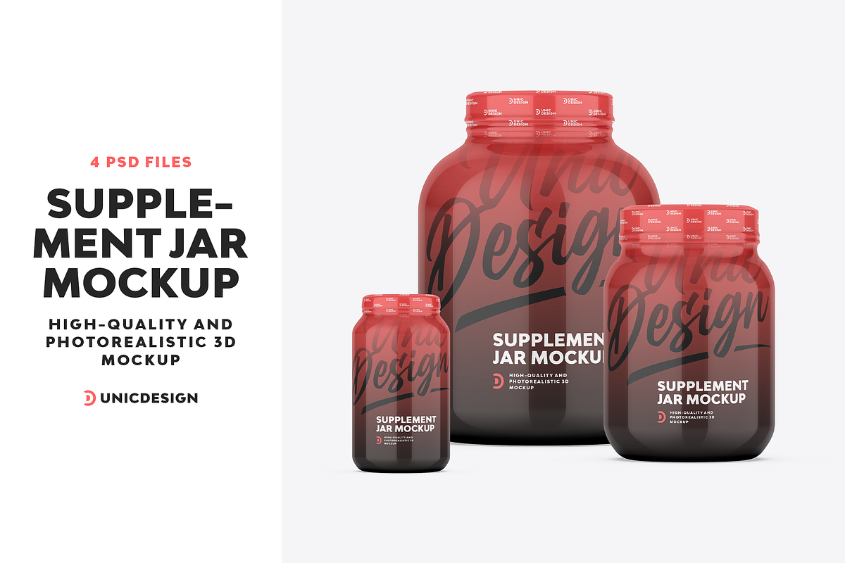 Supplement Jar Mockup, a Product Mockup by UnicDesign (Photo 1 of 9)