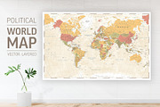 World Map Vector. Political Worldmap, an Education Illustration by PorcuPen Works (Thumbnail 6 of 6)